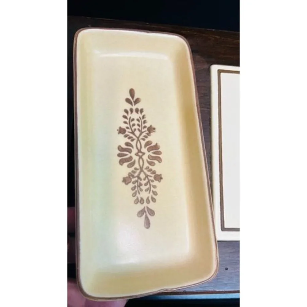 Vintage Pfaltzgraff Village Wood Party Server, relish tray, candy dish